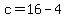 +c+=+16+-+4+