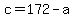 +c+=+172+-+a+