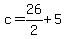 +c+=+26%2F2+%2B+5+