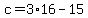 +c+=+3%2A16+-+15+