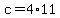 +c+=+4%2A11+