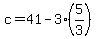 +c+=+41-3%2A%285%2F3%29