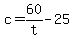 +c+=+60%2Ft+-+25+
