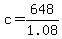 +c+=+648%2F1.08+