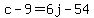 +c+-+9+=+6j+-+54+