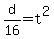 +d%2F16+=+t%5E2+