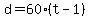 +d=+60%28t-1%29