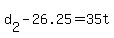 +d%5B2%5D+-+26.25+=+35t+