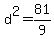 +d%5E2=+81%2F9