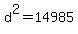+d%5E2+=+14985+