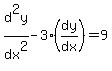 +d%5E2y%2Fdx%5E2+-+3%28dy%2Fdx%29+=+9+
