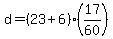 +d+=+%28+23+%2B+6+%29%2A%2817%2F60%29+