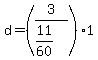 +d+=+%28+3%2F%28+11%2F60+%29+%29%2A1+