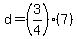 +d+=+%283%2F4%29%287%29+