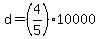 +d+=+%284%2F5%29%2A10000+