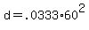 +d+=+.0333%2A60%5E2+