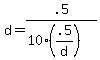+d+=+.5%2F%2810%28.5%2Fd%29%29+