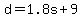 +d+=+1.8s+%2B+9+