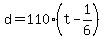 +d+=+110%2A%28+t+-+1%2F6+%29+