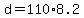 +d+=+110%2A8.2+