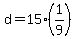 +d+=+15%2A%281%2F9%29+