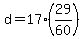 +d+=+17%2A%28+29%2F60%29+