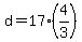+d+=+17%2A%284%2F3%29+