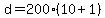 +d+=+200%2A%28+10+%2B+1+%29+