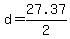 +d+=+27.37%2F2+