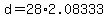 +d+=+28%2A2.08333+