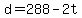 +d+=+288+-+2t+