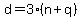 +d+=+3%2A%28+n+%2B+q+%29+