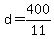+d+=+400%2F11+
