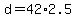 +d+=+42%2A2.5+