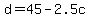 +d+=+45+-+2.5c+