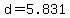 +d+=+5.831+
