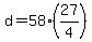 +d+=+58%2A%28+27%2F4+%29+