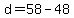 +d+=+58+-+48+