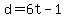 +d+=+6t+-+1+