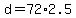 +d+=+72%2A2.5+