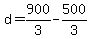 +d+=+900%2F3+-+500%2F3+