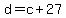 +d+=+c+%2B+27+
