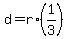 +d+=+r%2A%281%2F3%29+