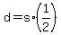 +d+=+s%2A%281%2F2%29+