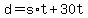 +d+=+s%2At++%2B+30t+