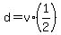 +d+=+v%2A%281%2F2%29+