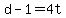 +d+-+1+=+4t+