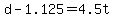 +d+-+1.125++=+4.5t+