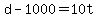 +d+-+1000+=+10t+