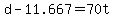 +d+-+11.667+=+70t+